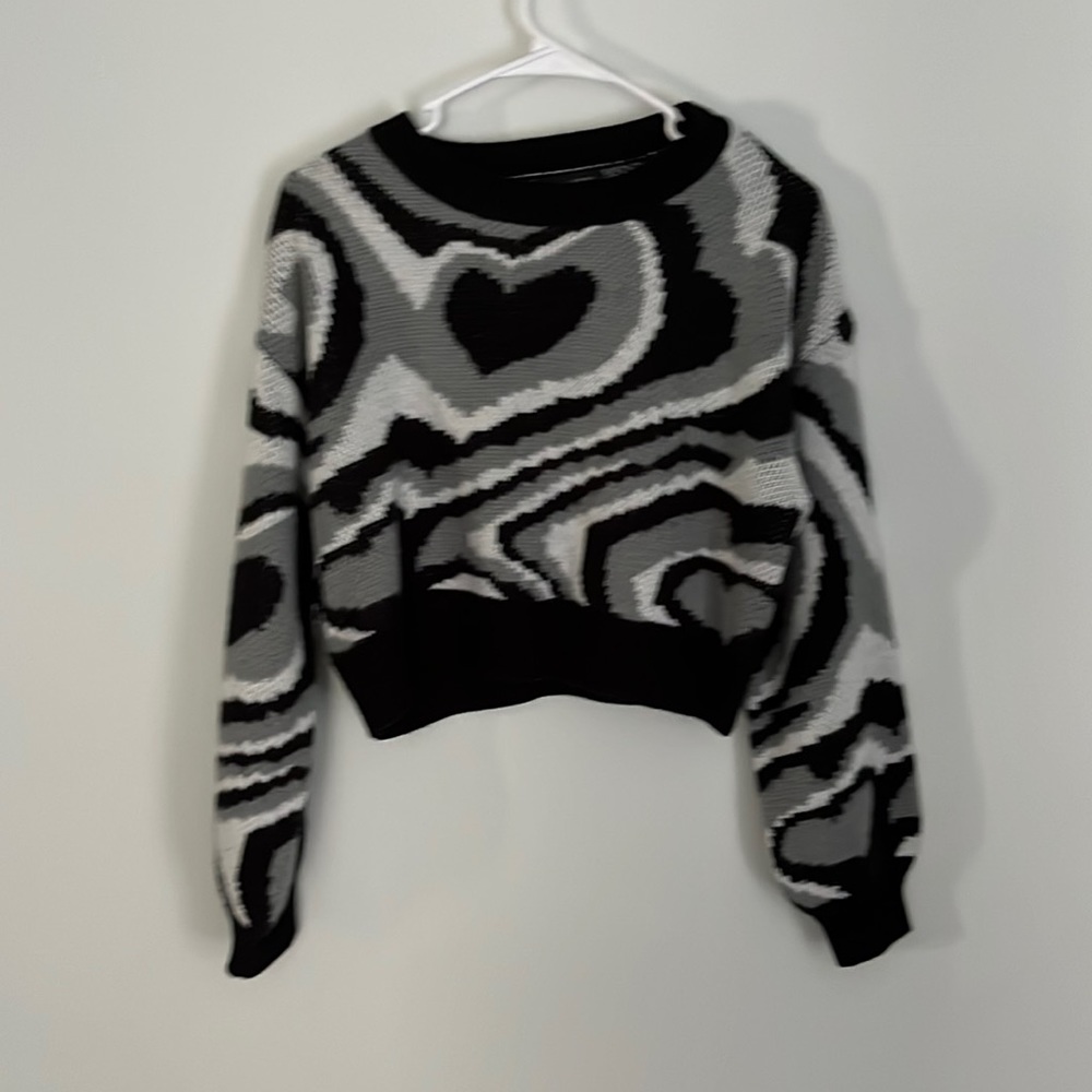 A thick knit sweater